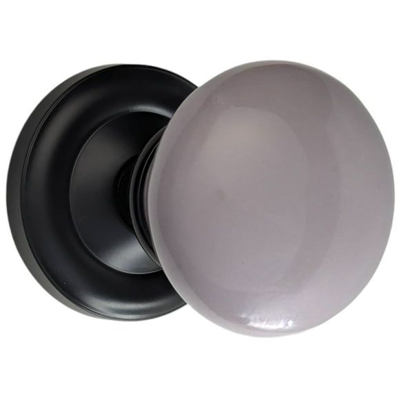 Magnifique Classic Door Set with Gray Porcelain Knobs (Oil Rubbed Bronze Finish/Passage Function)