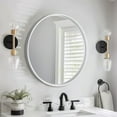 thumbnail image 1 of Magnifique Round Mirror for Bathroom with Wood Frame 24", White, 1 of 7