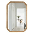Magnifique Rounded Corner Arch Wall Mirror with Wood Frame for Bathroom