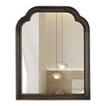 thumbnail image 1 of Magnifique Wall Mirror Farmhouse Rounded Corner Arch Wood Frame for Bathroom 16" x 20", Black, 1 of 7