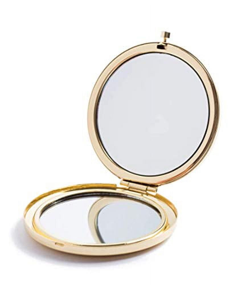 Portable Mini PU Leather Pocket Makeup Mirror Key Chain Cosmetic Compact  Mirrors Double-Sided Folding Multifunctional Keyring