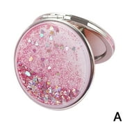 Magnifying Compact Travel Handheld Makeup Mirror Folding Cosmetic Small Mirror: U0M5