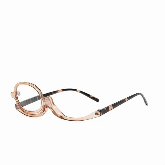 Magnifying Cosmetic Glasses, Flexible Flip Down Makeup Reading Glasses with Case, One Eye Cosmetic Readers+3.0