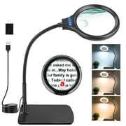 NZQXJXZ Large 20X 10X Magnifying Glass with 72 LEDs Light and Stand Flexible Gooseneck Lighted Magnifier with 3 Color Modes Stepless Dimmable Hands Free Desk Magnifier Lamp for Close Work Craft Sewing