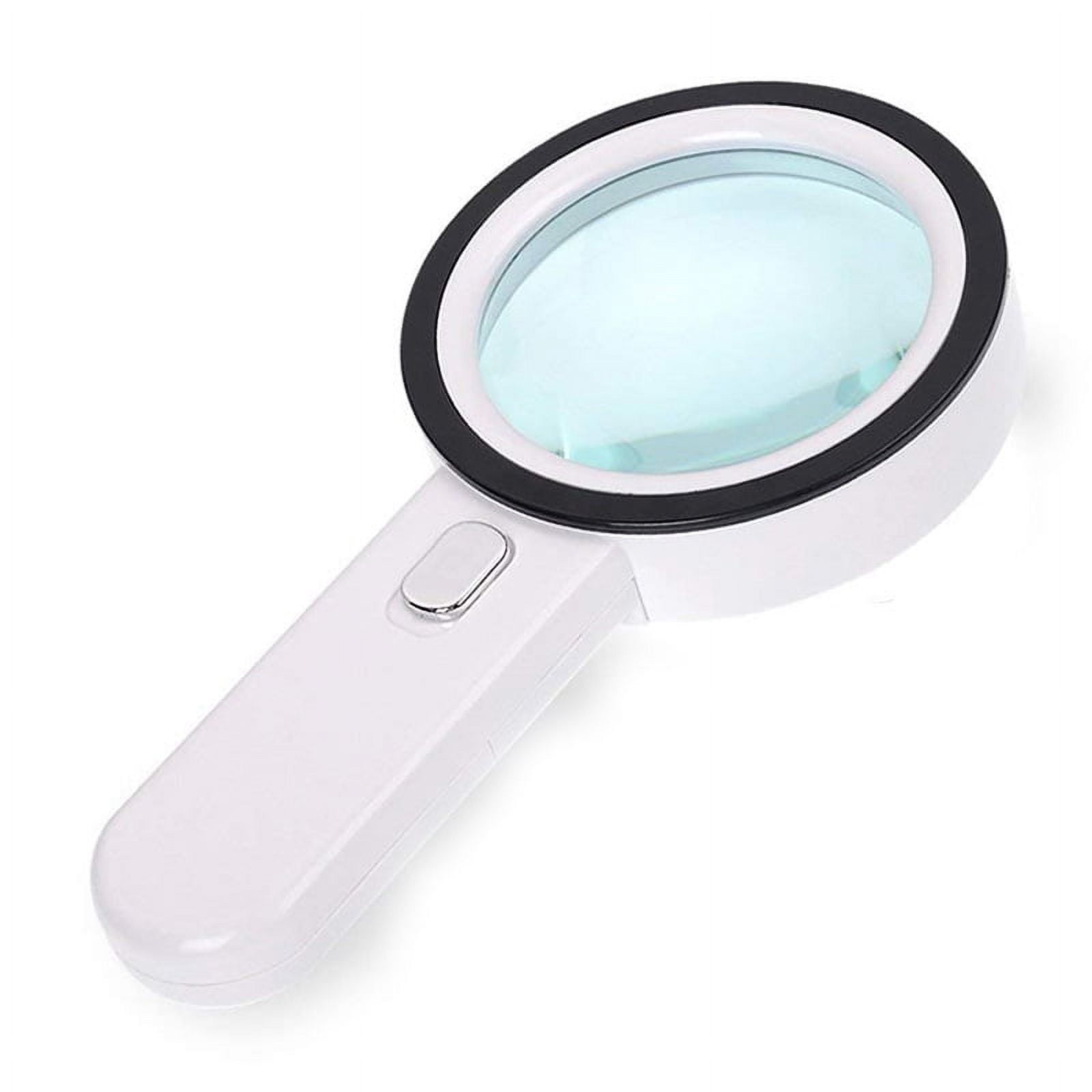 Small Magnifying Glass with LED Light 8 Inch Handheld Battery Operated