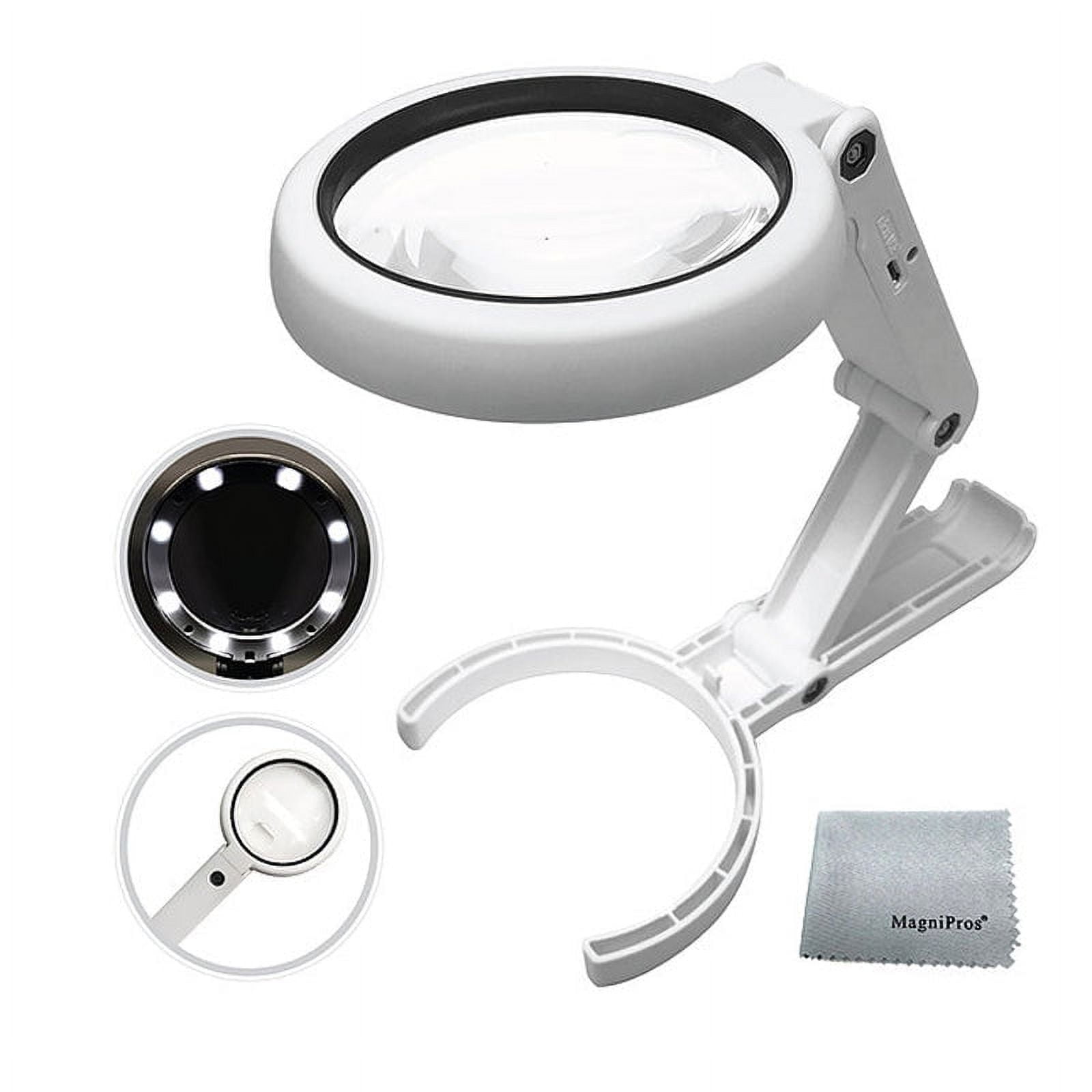 Magnifying Glass with 8 LED Lights, Handsfree Magnifier, [5X+11X] Dual  Magnification Lens, Gentle & Bright Light Settings- Ideal for Reading  Books