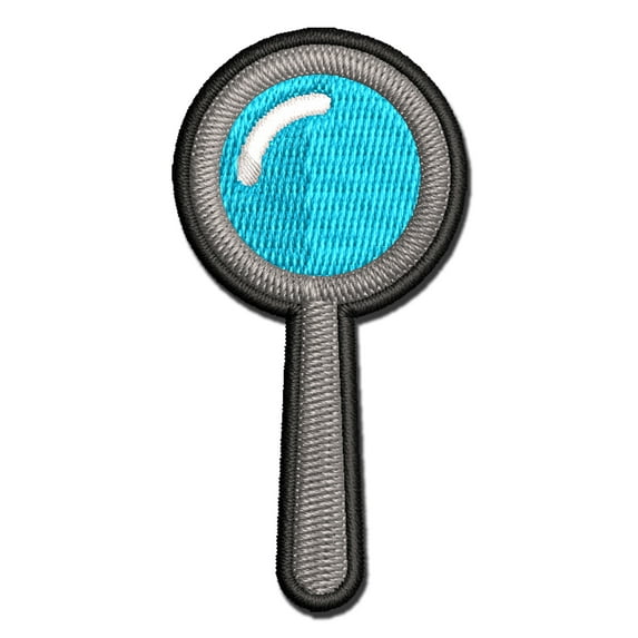 Magnifying Glass Applique Multi-Color Embroidered Hook & Loop Patch - 2.0 Inch Mini