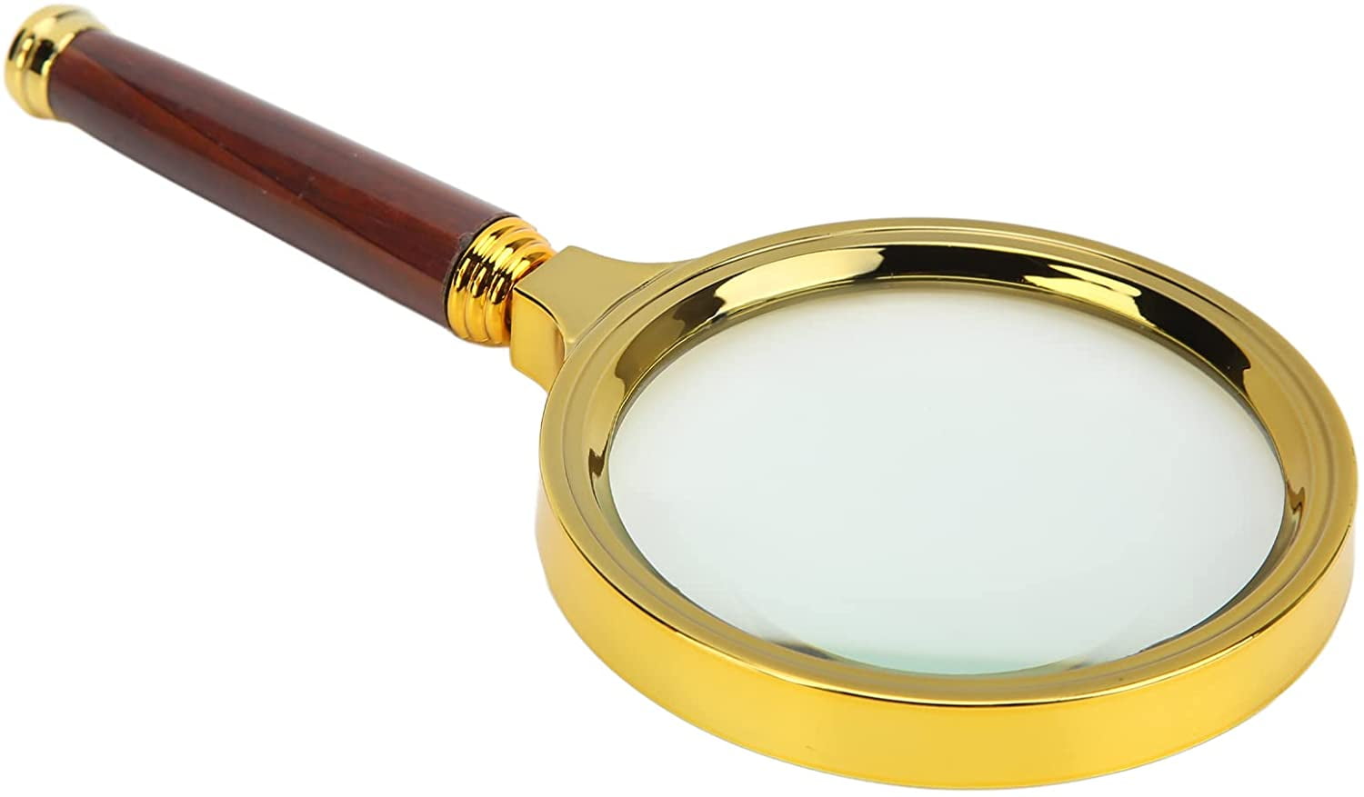 KEMAXI Magnifying Glass,5X Handheld Magnifier with Large Glass Lens and Metal Handle, Magnifying Glasses for Reading, Close Work, Hobbies, Inspection