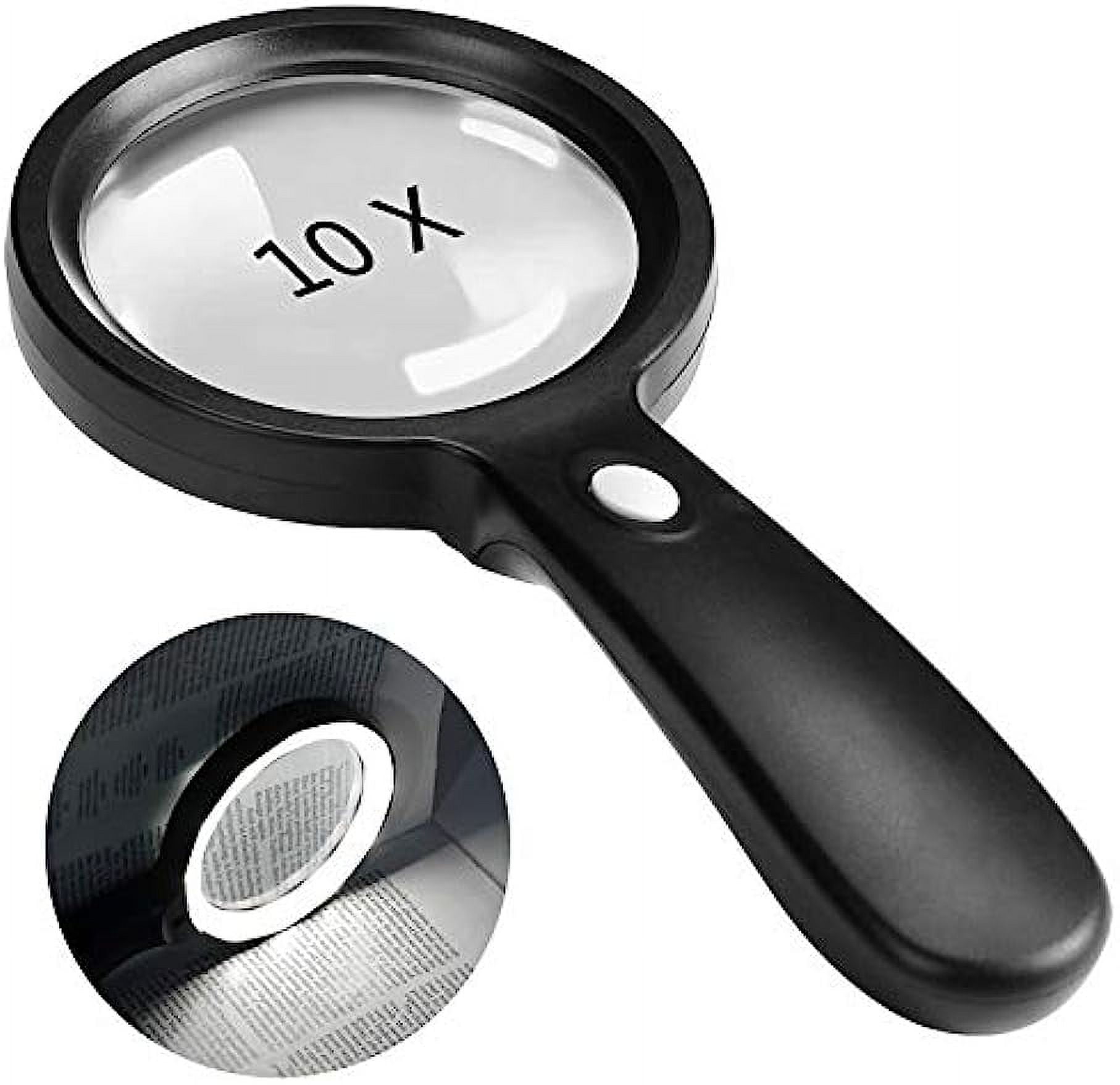Cencita Magnifying Glass with Light, 30X Handheld Magnifying Glass, 12 LED Illuminated Lighted Magnifier for Low Vision Seniors Reading, Macular