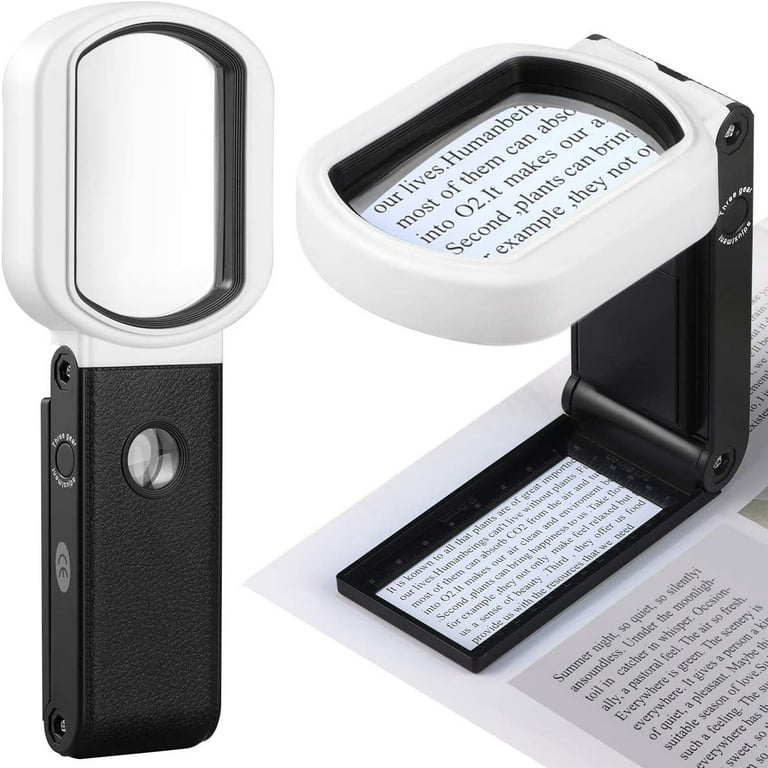 Magnifying Glass 5X & 10X with Bright LED Lights, Magnifying Glasses for  Close Work, Lighted Magnifier for Reading Handheld, Kids Plastic Pocket