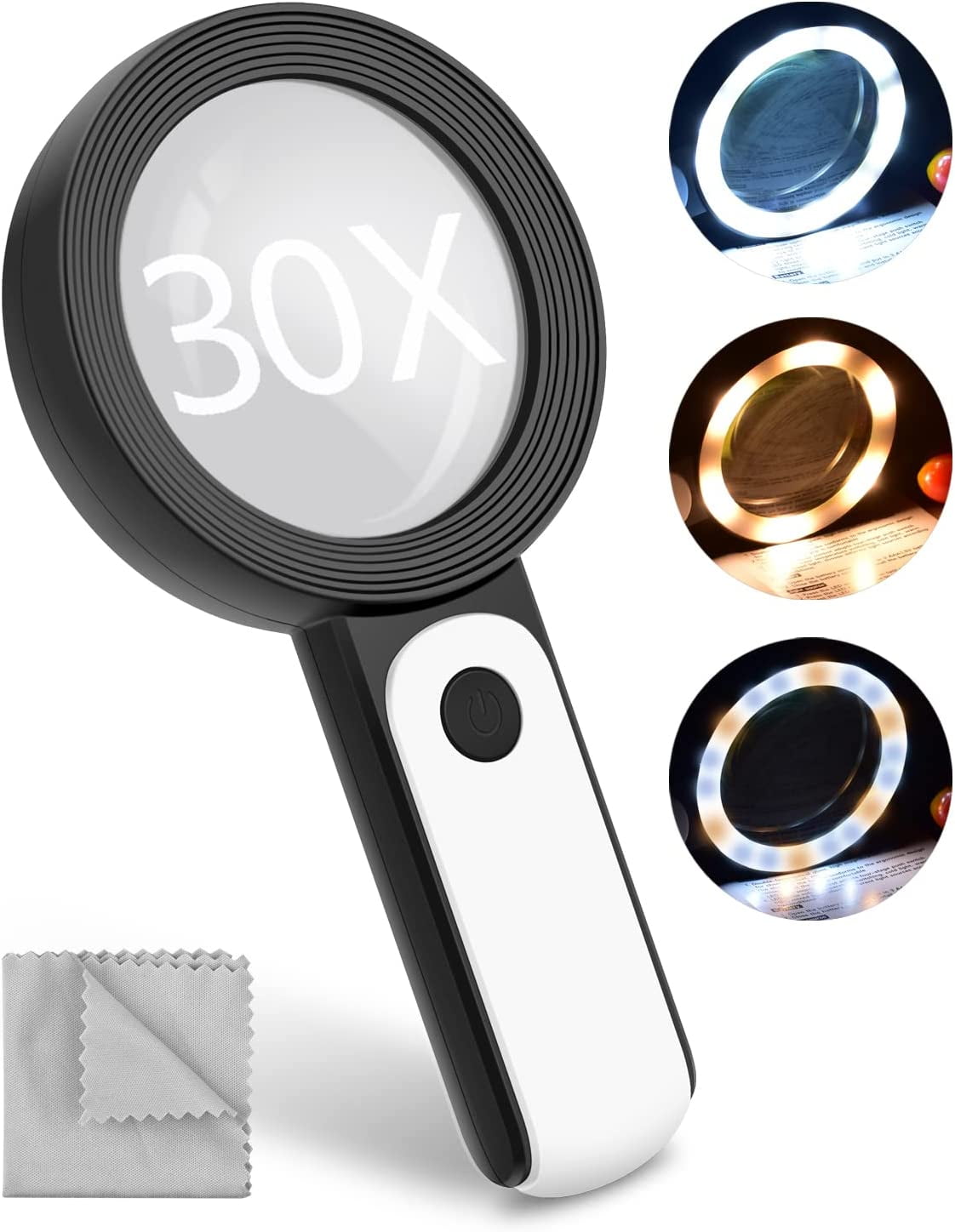 FREE Shipping Big Magnifier Jewelry Magnifying Glass W/ 3 Led Lamp
