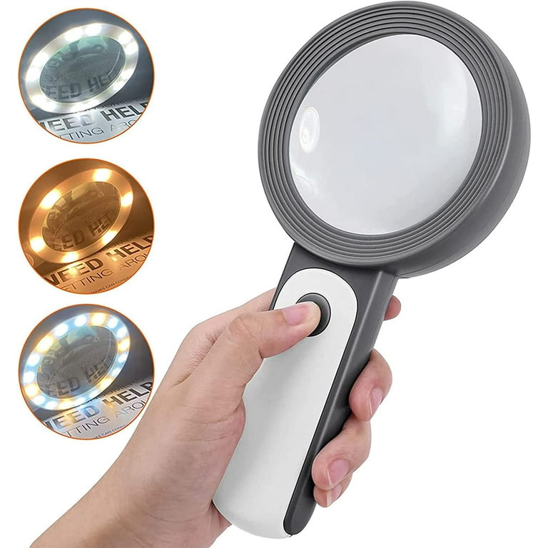 Handheld 30X Magnifier with Light for Macular Degeneration