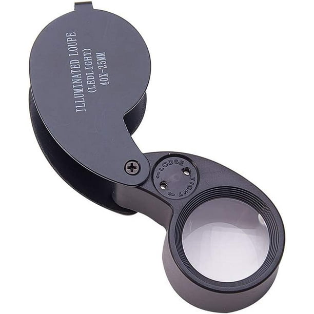 Magnifying Glass with Light, 40X LED Illuminated Jewelry Loupe 4000