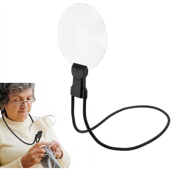 Magnifying Glass with Light for Reading - Large Hands Free Magnifying Glass for Reading, Neck Wear Large Screen Stand Glasses for Close Work Seniors Low Vision Rechargeable(1pc - L)