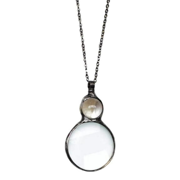 Magnifying Glass for Reading Long Chain Necklace for Women's Fashion Design Magnifier Day Necklaces Mother's Gift Pendant Eyeglass Reading Aid for Reading, Jewelry, Needlework B1T2