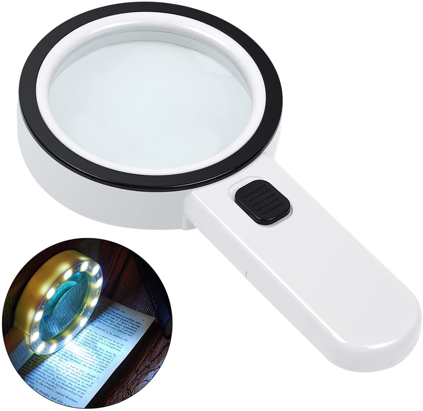 Magnifying Glass with Light, 30X Handheld Large Brazil
