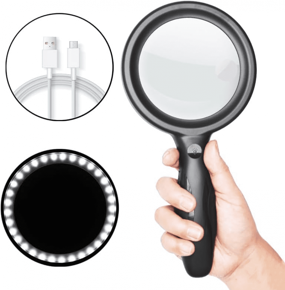 Magnifying Glass with Light 30x 60x Powerful Magnifying Glass