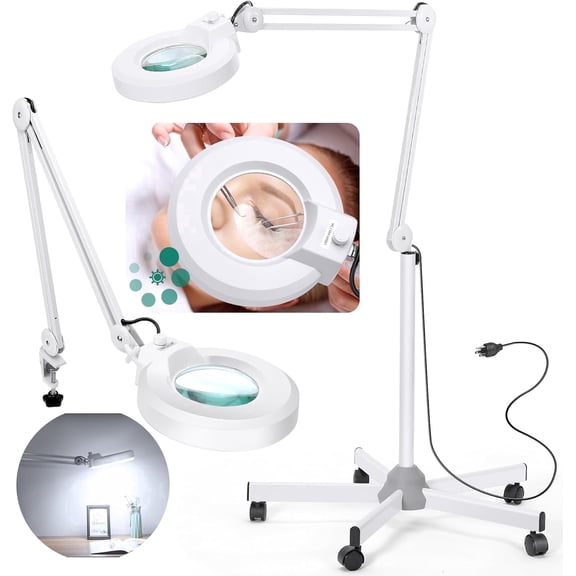 Magnifying Glass with Light and Floor Lamp