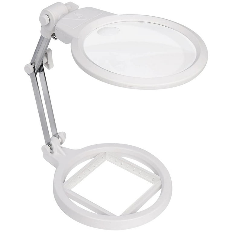 Magnifying Glass with Light and Stand Desktop Magnifier Foldable Magnifier Lamp, Size: 32x16x8CM