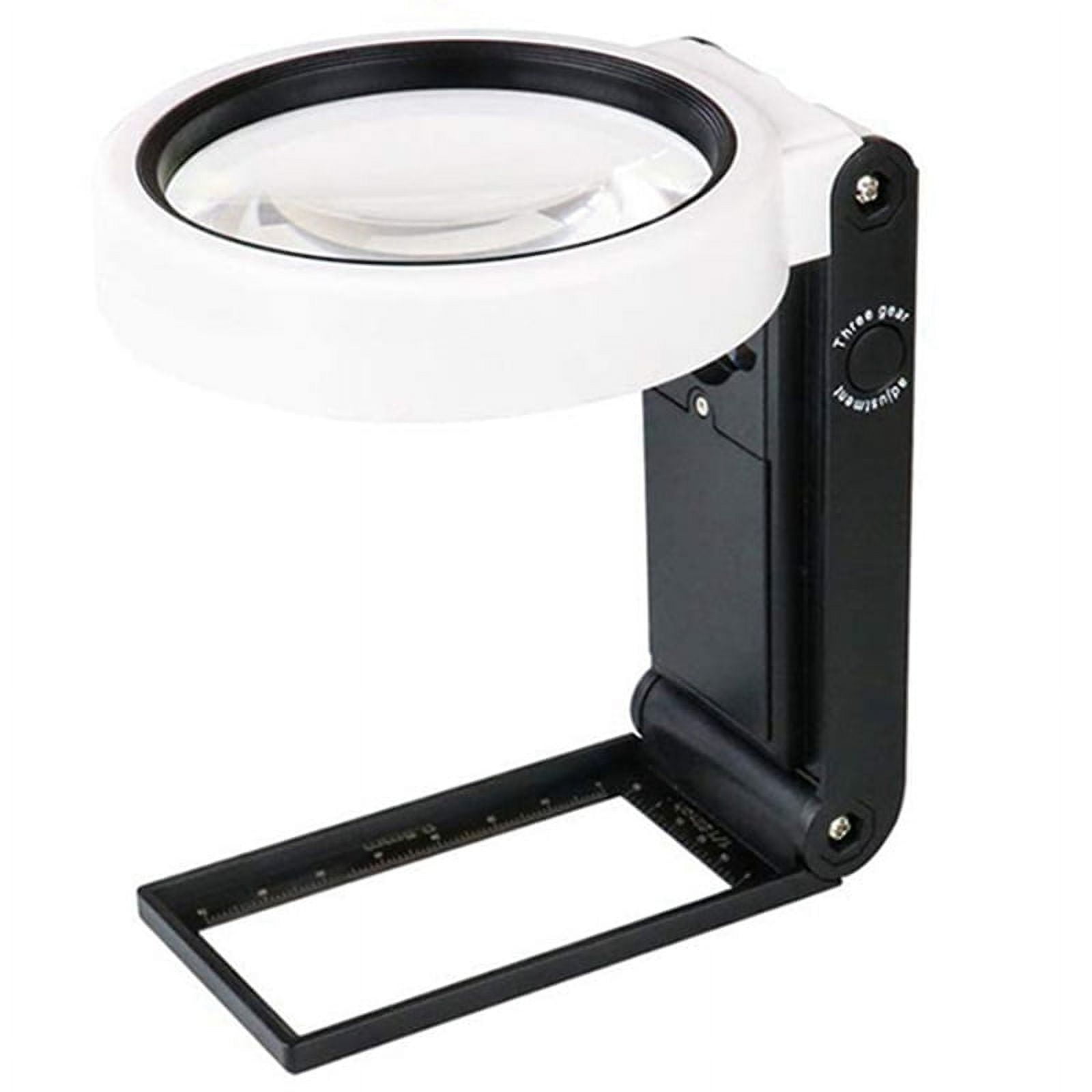 Magnifying Glass with Light and Stand, Hands Free Handheld 6X 25X Adjustable Folding Magnifier with Led