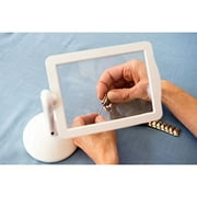 Magnifying Glass with Light and Stand, Lighted Page Magnifier with LED Large Magnifying Glass Hands Free for Seniors Reading, Close Work (White)
