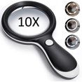 Magnifying Glasses with Light, Meromore 10X Magnification Handheld