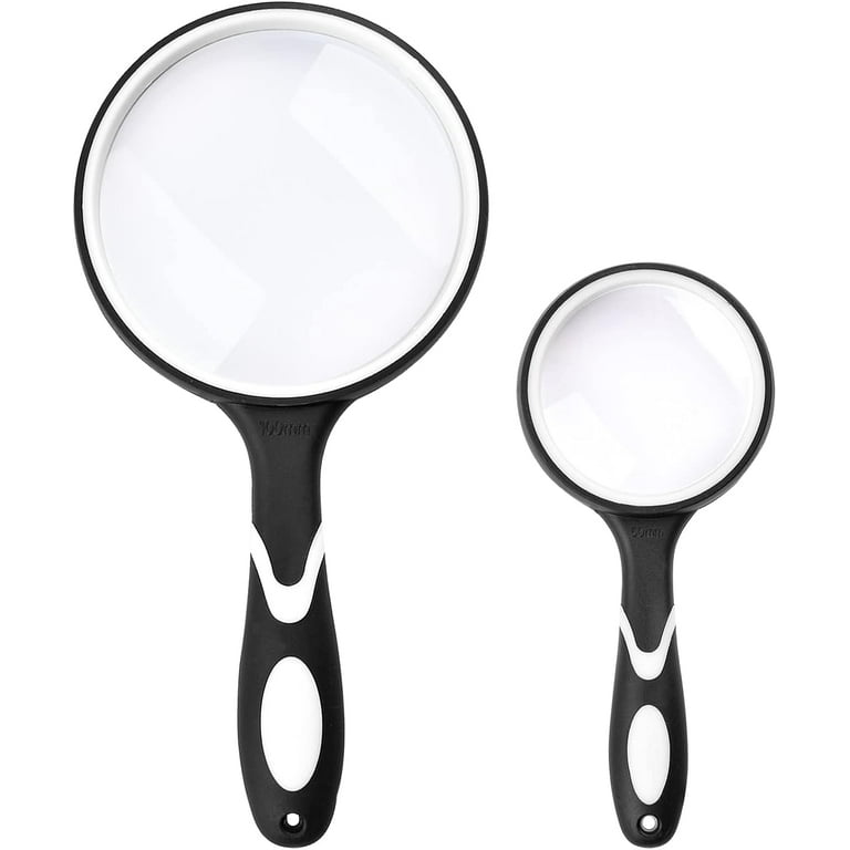 Magnifying Glasses for Reading, Handheld Magnifying Glass Magnifier Glasses  Applied to Science Books Newspaper Reading Insects Hobby Observation  (50+100mm) 