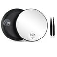 thumbnail image 1 of Magnifying Handheld Mirror Double Sided, 1X 30X Magnification Hand Mirror, Travel Folding Held Adjustable Rotation Pedestal, Portable Small Makeup Mirror,5 Inch, 1 of 5