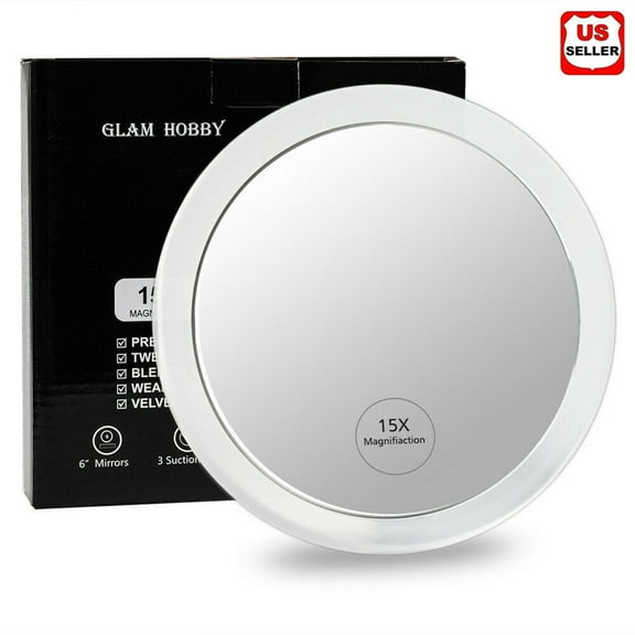 Magnifying Make Up Mirror 15x 6 Inch Round Large View Easy Suction Cup Mount US