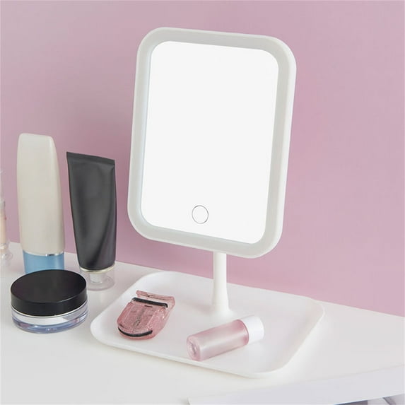 Magnifying Double Makeup with Transparent Table Top Vanity Design for Precise Cosmetic Application