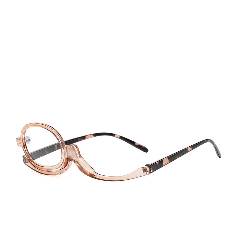 Holiday & Fine Occasion- Magnifying Makeup Glasses Eye Make Up Spectacles Flip Down Lens Folding Cosmetic Glasses for Women （+1.0）