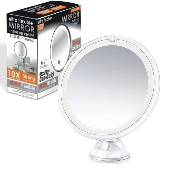 Magnifying Mirror 10X Magnification Makeup Vanity Lighted Mirror  Setting Adjustable Rotation LED Vanity Desk Mirror