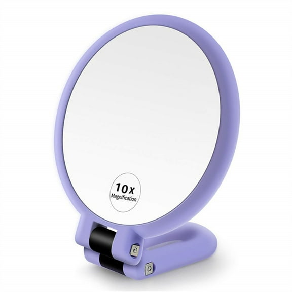 Magnifying Mirror, 10X Hand Mirror with Handle for Travel Magnifying Mirror, Handheld Magnifying Mirror with Double Side 10X/1X Magnification, Folding Makeup Mirror Hand Held Mirror for Eyes Makeup