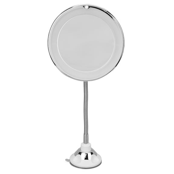 Magnifying Mirror 10X Magnification LED Fill Light Suction Cup Adjustable Gooseneck Makeup for Home Office