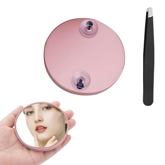 Magnifying Mirror, Makeup Mirror, 30x Magnification Compact Mirror Set with Tweezers, Portable 3.5 Inch High Magnification Mirror for Blemish Removal and Makeup Application