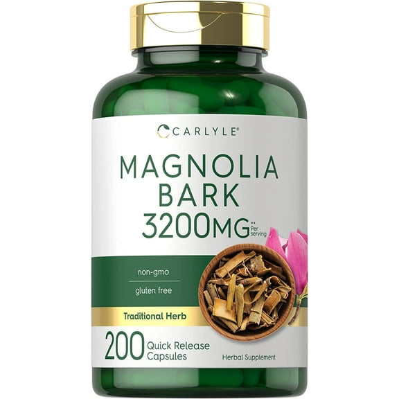 Magnolia Bark Extract 3200 mg | 200 Capsules for Men and Women | by Carlyle