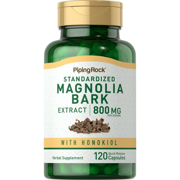 Magnolia Bark Extract 400mg | 120 Capsules for Men and Women | by Piping Rock