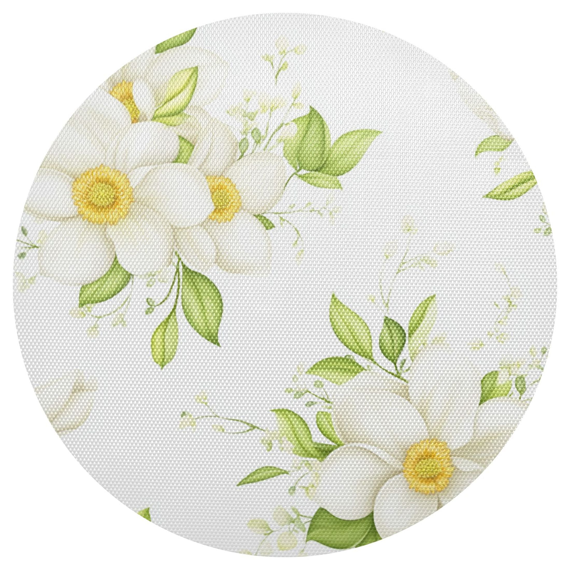 Magnolia Blooms Pattern 4-Piece 15.4in Heat-Proof PVC Plate Mats, Easy ...