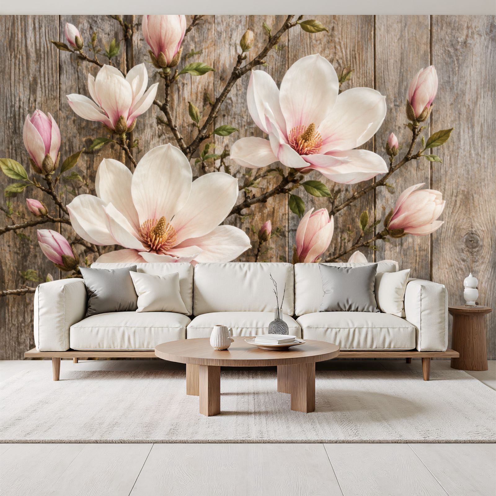 Spring Jewelry Background Magnolia Blooms farmhouse Wallpaper Rustic Wood vintage spring nature ...