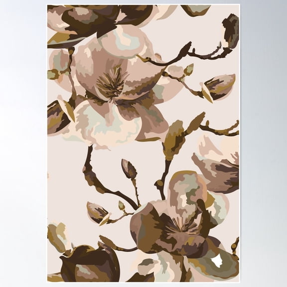 Magnolia Blush Poster Wall Art, Modern Wall Decor For Living Room Bedroom, 12x18 UNFRAMED