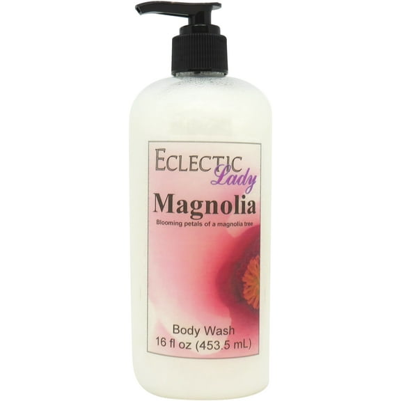 Magnolia Body Wash by Eclectic Lady, Liquid Shower Gel for Women and Men, 16 Ounces