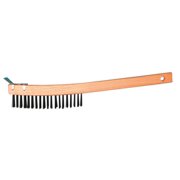 Magnolia Brush Round Carbon Steel Bristle Wire Scratch Brush With Wooden Handle