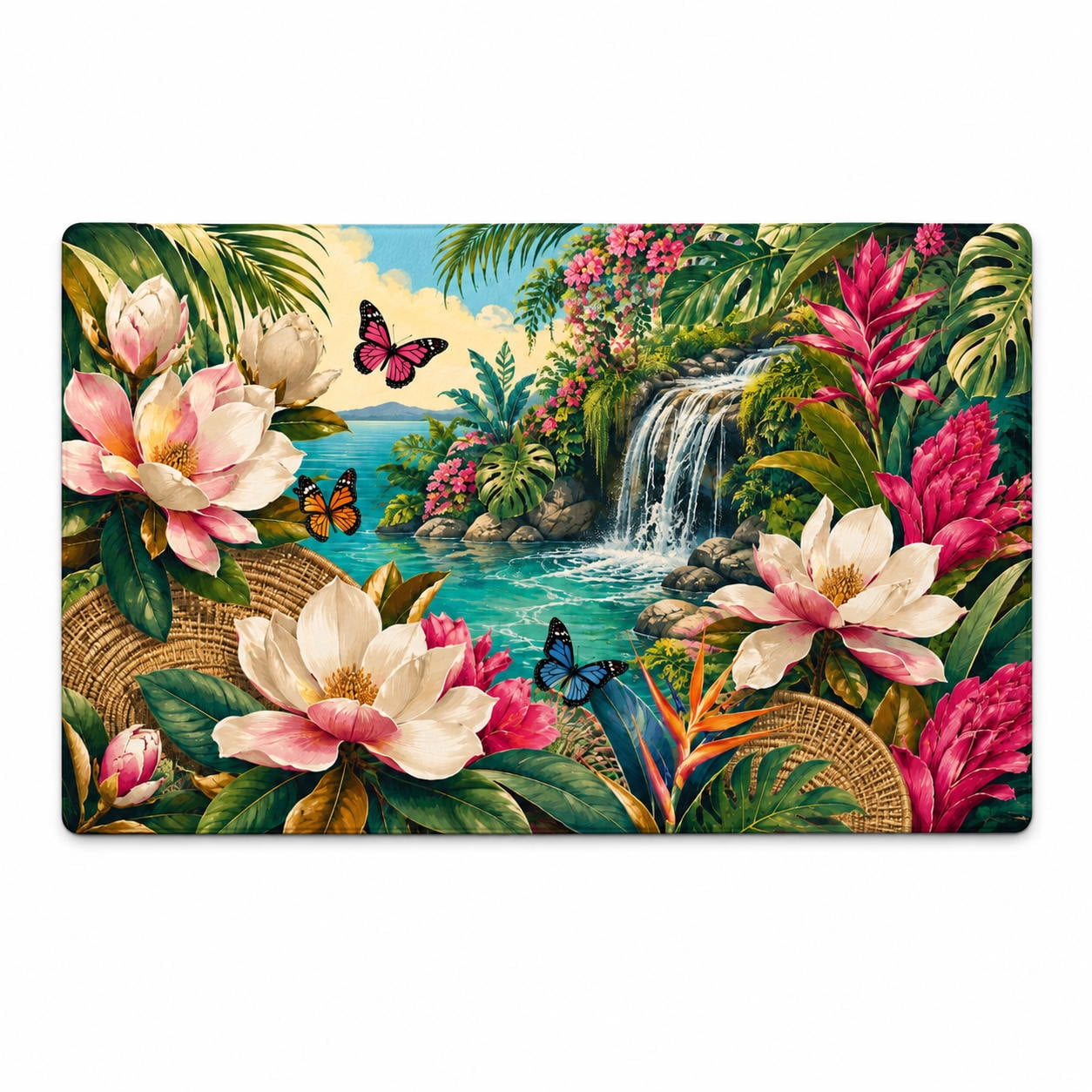 Butterfly Native Rug Magnolia Butterfly Rectangle Rug for Sunroom Tropical Summer - Walmart.com
