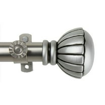 Magnolia Decorative Window Curtain Rod 48-84" - Satin Nickel