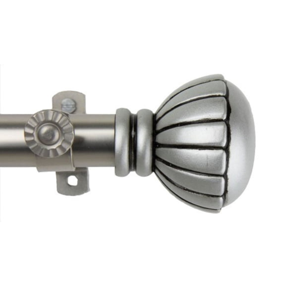 Magnolia Decorative Window Curtain Rod 48-84" - Satin Nickel