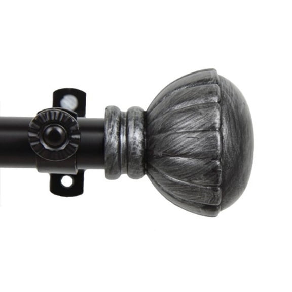 Magnolia Decorative Window Curtain Rod 66-120" - Black