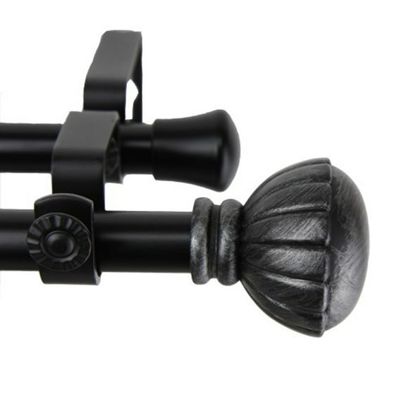 Magnolia Double Curtain Rod 28-48 inch - Black