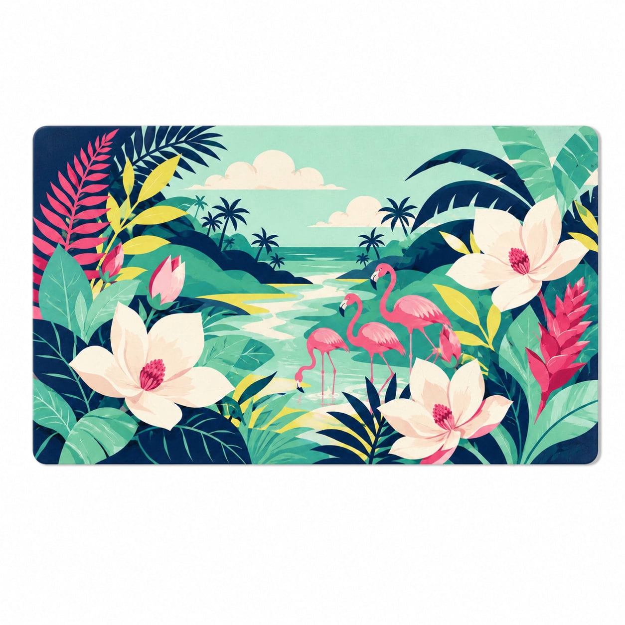 Rectangle Rug Beach Magnolia Flamingo Rectangle Rug for Sunroom Beach House Style - Walmart.com
