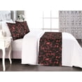 thumbnail image 1 of Magnolia Floral Bed Runner Set, Dark Atmosphere Gothic Vibes Flowers Boho Pattern Neutral Art, Decorative Bedding Scarf & 2 Pillow Shams for Hotels Homes, King, Dark Coral Charcoal Grey, by Ambesonne, 1 of 3