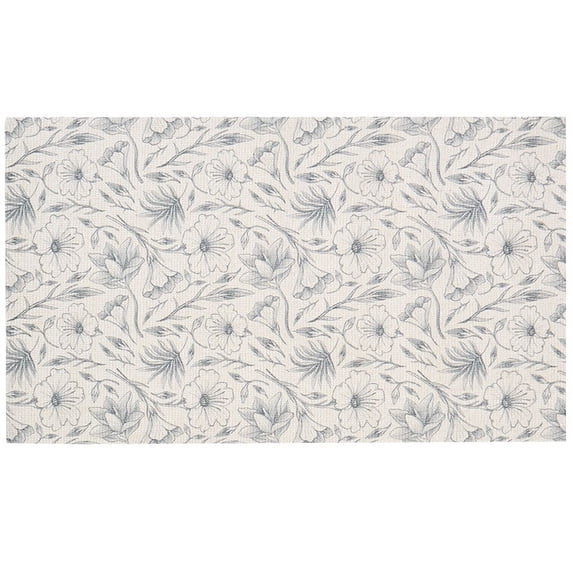 Washable Magnolia Floral Rugs or Runner
